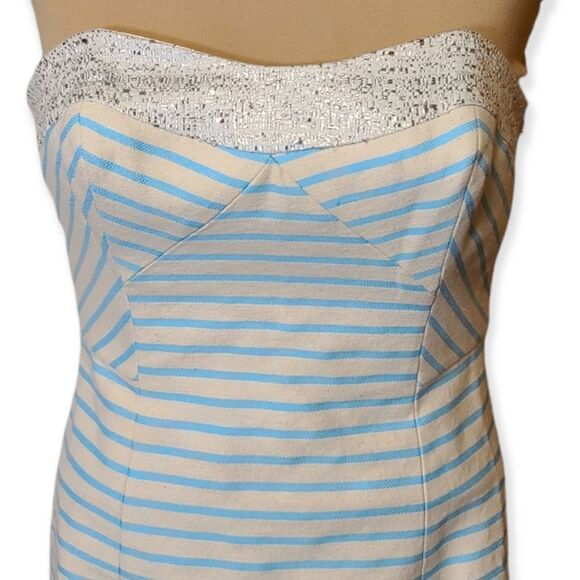 LILLY PULITZER Strapless Remi Blue Horizon Metallic Dress  Size 00 New - Picture 3 of 6